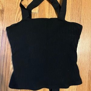 Anthropologie Porridge Ridge Cropped Lace Up Top MEDIUM